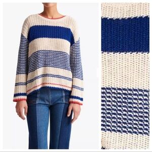 Gerard Darel Ermina Striped Cotton Linen Sweater Size 2 US M